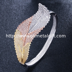 China Leaf Zirconia Bracelet for Women Silver Color Water Drop CZ Bracelets CZ Stone Leaf Setting Crystal Flower Party Jewelry supplier