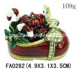 China Christmas Shoes Metal Decorative Box supplier