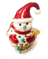 China Christmas Snowman Metal Jewelry Box supplier