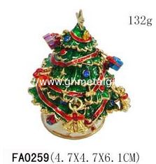 China Christmas Tree And Snowman Collectible Christmas Trinket Boxes supplier