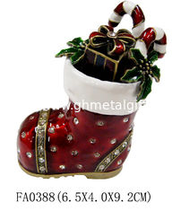 China Colorful Glossy metal Craft Christmas Jewelry Box supplier