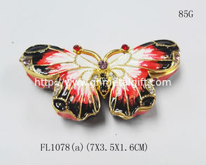 China Butterfly jewelry box  Butterfly Epoxy Metal Trinket Boxes supplier