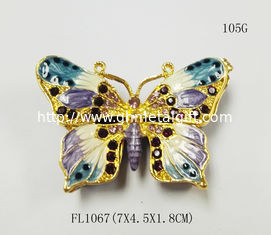 China Pewter wholesale Butterfly shape custom metal jewelry box supplier