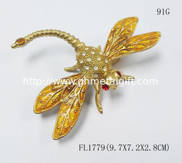 China Dragonfly jewelry box enameled trinket box dragonfly trinket box gift jewelry box supplier