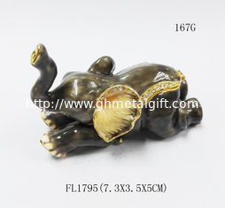 China Custom metal elephant shaped vintage jewelry box for promotional gift supplier