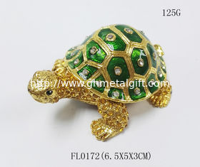 China gold plated metal double turtle trinket jewelry box good quality turtle trinket jewelry box supplier