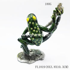 China New design home decorative box metal cute green frog jewelry decorative box supplier