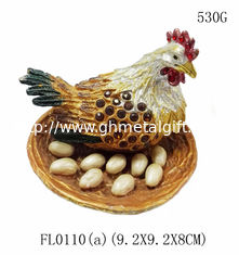 China Wholesale pewter zinc alloy hen shape metal trinket box big size pewter hen metal trinket box supplier