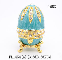 China Russian Faberge Easter Egg Vintage Style Easter Egg Box Egg with Rich Enamel Sparkling Rhinestone Jewelry Trinket Box supplier