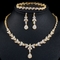 Silver Necklace Jewelry Set Necklace Earrings Jewelry Dainty Bridal Cz Waterdrop Wedding Ring Jewelry Set supplier