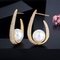 Luxury Pearl Earrings Micro-inlay CZ Earring Pendant Fashion Women Pearl Earring Jewelry Wedding Bridal Earrings supplier