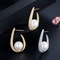 Luxury Pearl Earrings Micro-inlay CZ Earring Pendant Fashion Women Pearl Earring Jewelry Wedding Bridal Earrings supplier