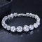 New Luxury Rose Gold Silver Color CZ Bracelet Bangle for Women Open Party Gift Jewelry Wholesale supplier