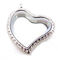 Heart Floating Charms Locket Pendant with Crystals 316L Stainless Steel supplier