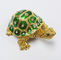 gold plated metal double turtle trinket jewelry box good quality turtle trinket jewelry box supplier