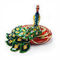 Fashion peacock shaped metal jewelry boxes peacock trinket box jewelry packing box supplier